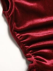 SHEIN 兒童青少年女孩秋冬休閒保暖內裡加厚毛絨對比色蝴蝶結荷葉領長袖拼接喇叭下擺針織洋裝 米白色兒童毛衣 - 白色 - 查看 6