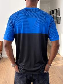 Gym Rark Men's Contrast Color Round Neck Comfortable Sports T-Shirt, Football, Gym, Holiday - Black - View 5