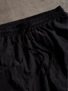 GymRaken 男士時尚字母印花對比色抽繩腰休閒運動長褲 - 黑色 - 查看 7