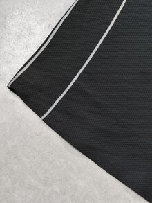 GymRaken Men's Letter Print Striped Colorblock Crew Neck Sports T-Shirt - Black - View 6