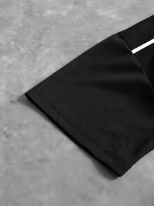 Gym Rark Men's Contrast Trim Short Sleeve Sports T-Shirt - Black - View 6