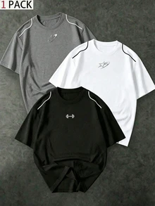 Gym Rark Men's Contrast Trim Short Sleeve Sports T-Shirt - Black - View 2