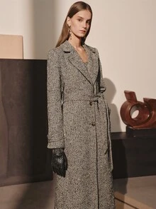 MOTF PREMIUM WOMEN'S AUTUMN/WINTER WOOL BLEND MID-LENGTH COAT - Grey - View 8