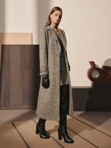 MOTF PREMIUM WOMEN'S AUTUMN/WINTER WOOL BLEND MID-LENGTH COAT - Grey - View 5