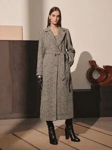 MOTF PREMIUM WOMEN'S AUTUMN/WINTER WOOL BLEND MID-LENGTH COAT - Grey - View 6
