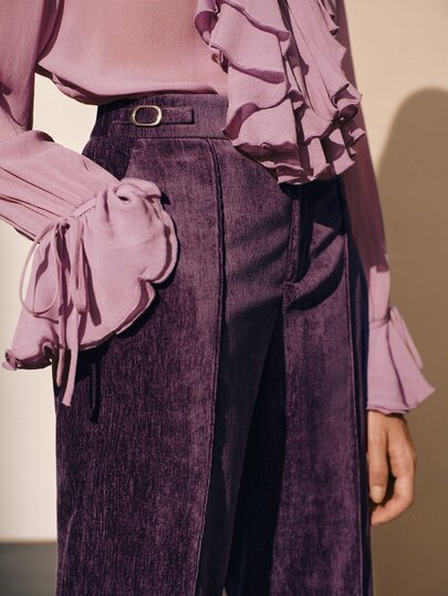 MOTF PREMIUM WOMEN'S AUTUMN/WINTER VELVET ELEGANT FASHION COMMUTER SUIT PANTS