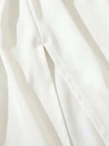 Rosivaux 新款酒红色褶裥收腰优雅女式连衣裙 - 白色 - 查看 8