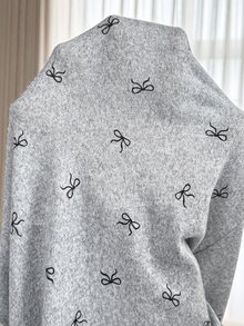 SHEIN Gaun Hamil Kasual Sehari-hari dengan Motif Cetak Seluruh Permukaan dan Fungsi Menyusui - Light Grey - View 7