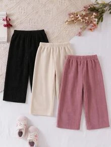 SHEIN Young Girl 3PCS Young Girls Sweatpants Young Girl - Multicolor - View 3
