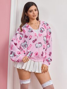 HELLO KITTY AND FRIENDS | SHEIN Women's Cartoon Print Sweatshirt - Baby Pink - View 7