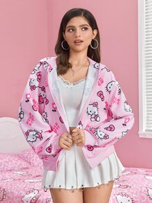 HELLO KITTY AND FRIENDS | SHEIN Women's Cartoon Print Sweatshirt - Baby Pink - View 1