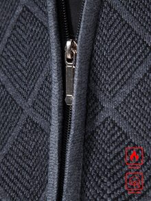 Manfinity Homme 男士長袖拉鍊休閒百搭針織開襟衫 - 深灰色 - 查看 4