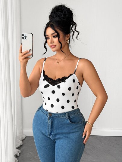 Elenzga Ženski bodis na kruhove sa čipkastom obodom u plus size veličini, seksi uski bezrukavni top, pogodan za posao, izlaske, večernje zabave i različite prilike