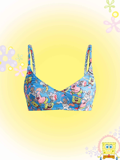 SpongeBob SquarePants | ROMWE Fun Cute Cartoon All-Over Print Camisole Bra For Women