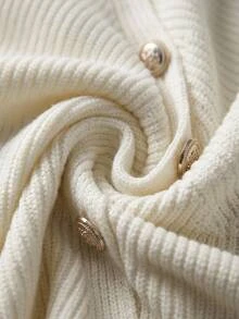 SHEIN 2 Pieces Ribbed Knit Lounge Set Plus Size Featuring Asymmetrical Sweater With Decorative Bow Accents High-Waisted Pants Halloween Puppy Winter White - White - View 8