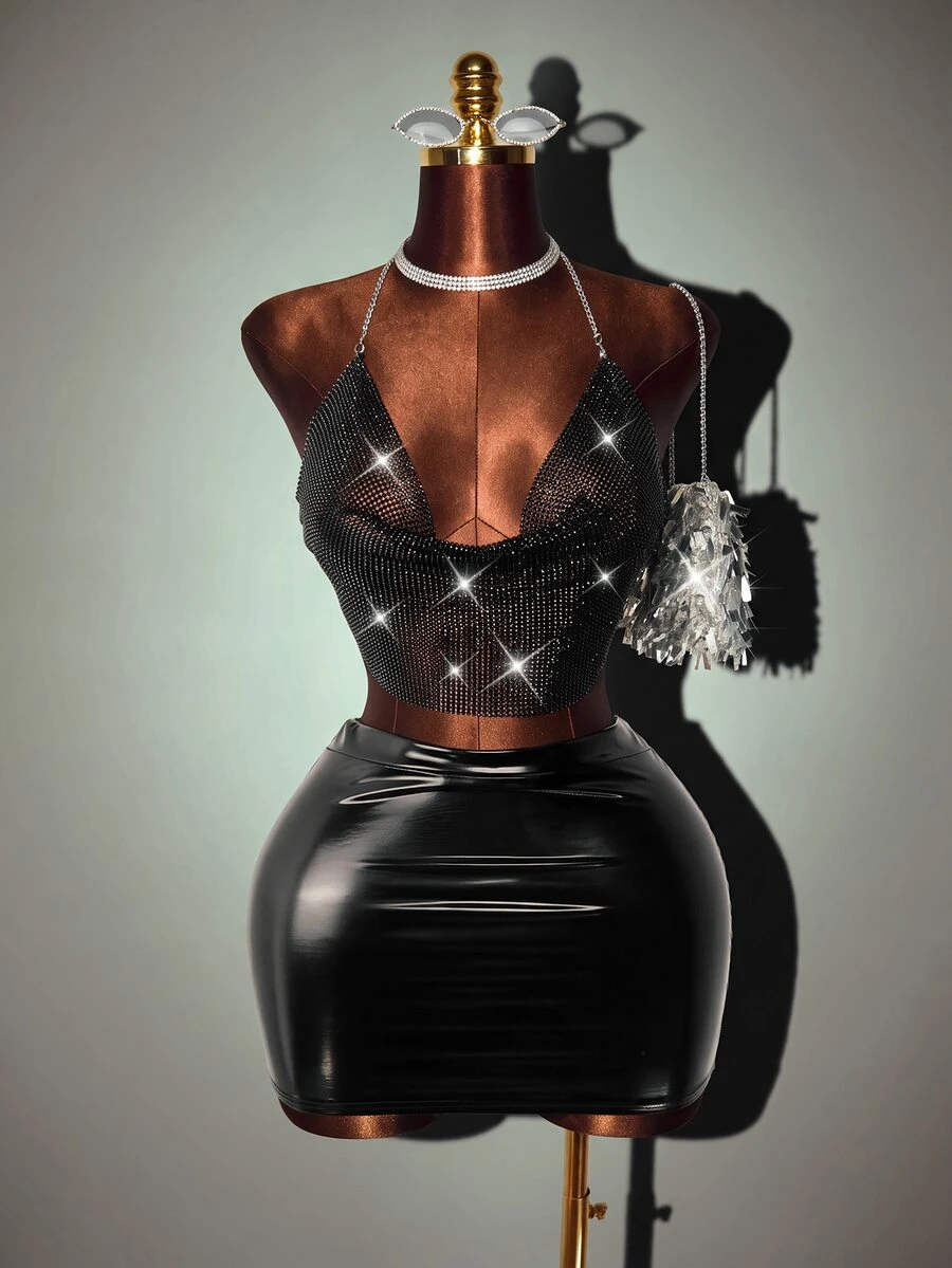 Zolique Women's Fashion Spaghetti Strap Chain Sexy Backless Elegant Style Camisole Top - Black - View 1