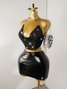 Zolique Women's Fashion Spaghetti Strap Chain Sexy Backless Elegant Style Camisole Top - Black - View 5