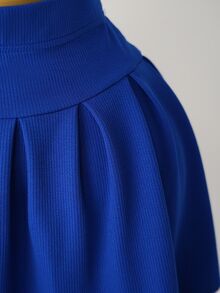 Mistrie 2pcs Women's Casual Solid Color Tank Top & Pleated Mini Skirt Set, Summer - Royal Blue - View 8