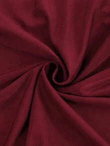 GlowEve Women's Semi-High Neck Long Sleeve Dress, Ruched High Waist Lace Patchwork Mini Skirt, Commute Party Elegant Slim Fit Bodycon Dress - Burgundy - View 5