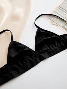 SHEIN Women's Lingerie Set (Seamless Bra & Thong) Black Seamless 2-Piece Set - Black - View 5