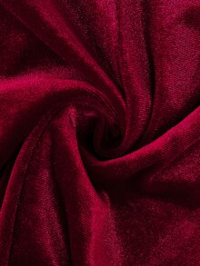 GlowEve Women's Burgundy Velvet Mini Dress, Halter Cowl Neck, Puff Long Sleeve, Ruched Waist, Bodycon Fit, Party Club Dress For Christmas Evening Event - Burgundy - View 5
