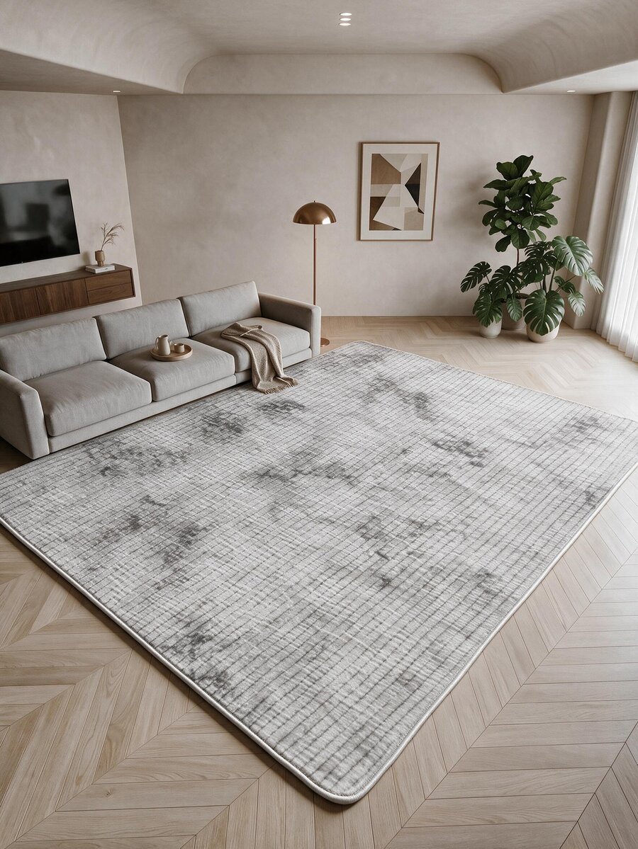 Modern Ivory Area Rug For Living Room | Soft Minimalist Contemporary Carpet Made In Turkey - Creamy White - View 1