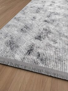 Modern Ivory Area Rug For Living Room | Soft Minimalist Contemporary Carpet Made In Turkey - Light Grey - View 3