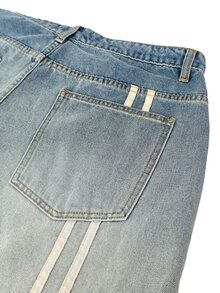Manfinity Denimwave Gradient Faded Wash Wide Leg Jeans Retro Baggy Loose Fit Streetwear Denim Pants Holiday Casual Trousers Vacation Beach Light Blue Fall - Baby Blue - View 6