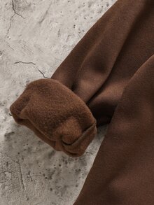 Tween Boys Casual Solid Color Loose Fit Sweatshirt Autumn Fall - Coffee Brown - View 6