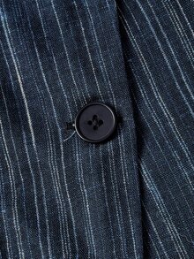 Trelyra New European And American Style Autumn/Winter Fashion Versatile Digital Print Striped Elegant Commute Design Stand Collar Button Decor Blazer - Multicolor - View 9