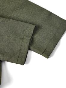 Trelyra Elegant Slouchy Belted Blazer & British Curved Leg Pants Women 2 Pieces Set - Army Green - View 13
