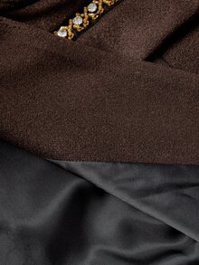 Trelyra Women's Rhinestone Embellished Casual Versatile Commute & Travel Long Sleeve Blazer - Brown - View 11
