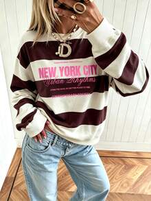 SuriyaCove Women's Sequin Pattern Casual Versatile Daily Wear Long Sleeve Sweatshirt - Apricot - View 6