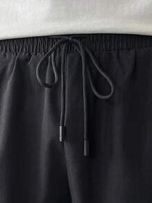 DAZY Spring/Autumn Long Sleeve Patchwork Black & Gray Straight Leg Loose Fit Elastic Waist Drawstring Pants With Pig Nose Buckle Design For Men - Multicolor - View 3