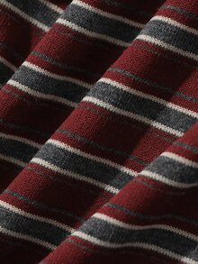 Dazy Kids Tween Girl Striped Casual Daily Long Sleeve T-Shirt - Burgundy - View 8