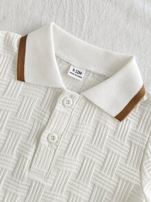 SHEIN Vintaside Kids 男嬰夏季休閒套裝，百搭組合，適合日常休閒、公園散步 - 卡其色 - 查看 6