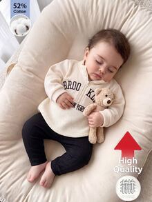 SHEIN 2pcs Baby Girls Newborn Autumn Set White Casual Graphic - Black and White - View 9