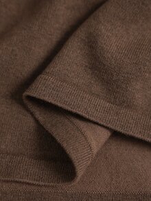 Elaquor Plus Size Women Solid Color Asymmetric Shoulder Drop Shoulder Long Sleeve Fashion Pullover Sweater Fall Party Evening Formal Grey Casual Baggy Elegant - Brown - View 8