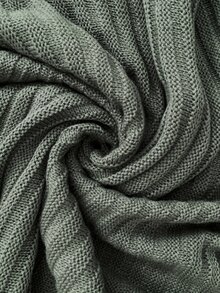Sprig & Strand Áo cardigan nữ màu trơn dáng rộng đa năng phong cách tối giản với tay phồng - xanh quân đội - Xem 5