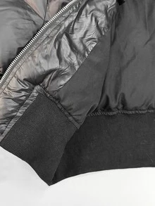 SHEIN HypeZone Winter Fashion Fur Collar Hooded Cropped Jacket - Black - View 7