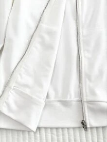 Elamini Vintage Sweet & Spicy Y2K Grey & Pink Patchwork Leopard Print Cat Ear Hooded Slim Fit Sweatshirt - White - View 6