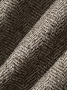 DAZY Women's Herringbone Wool Blend Loose Long Sleeve Casual Formal Korean Style Autumn/Winter Blazer - Brown - View 8