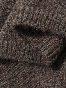 DAZY Women's Round Neck Solid Color Tie-Up Autumn/Winter Sweater Dress - Coffee Brown - View 9