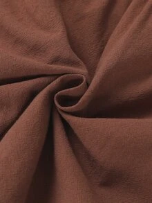 Holdful Holdful Women's Fashion Button Half-Placket Pleated Minimalist Casual Boho Shirt Brunch Brown Autumn - Coffee Brown - View 5