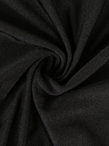 GlowEve Women's Autumn Contrast Lace Cowl Neck Long Sleeve Elegant Bodysuit - Black - View 5