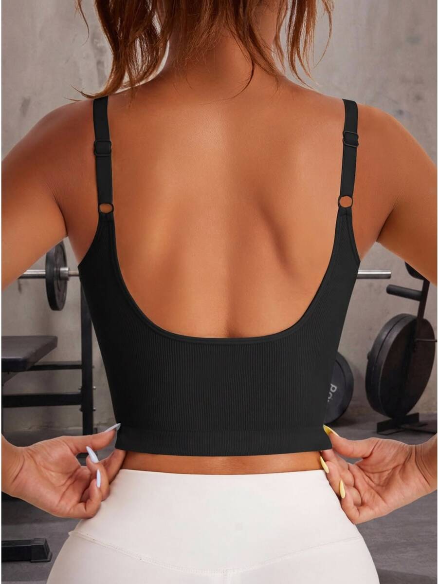 SHEIN Sports Slogan Graphic Sports Teeworkout Tank Top - Black - View 1