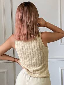 Livesso Women's Solid Color Casual Daily Wear Base Layer Top - Apricot - View 2