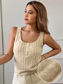 Livesso Women's Solid Color Casual Daily Wear Base Layer Top - Apricot - View 1