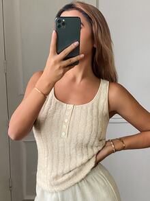 Livesso Women's Solid Color Casual Daily Wear Base Layer Top - Apricot - View 6