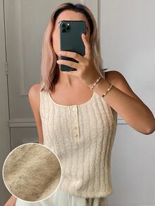 Livesso Women's Solid Color Casual Daily Wear Base Layer Top - Apricot - View 5